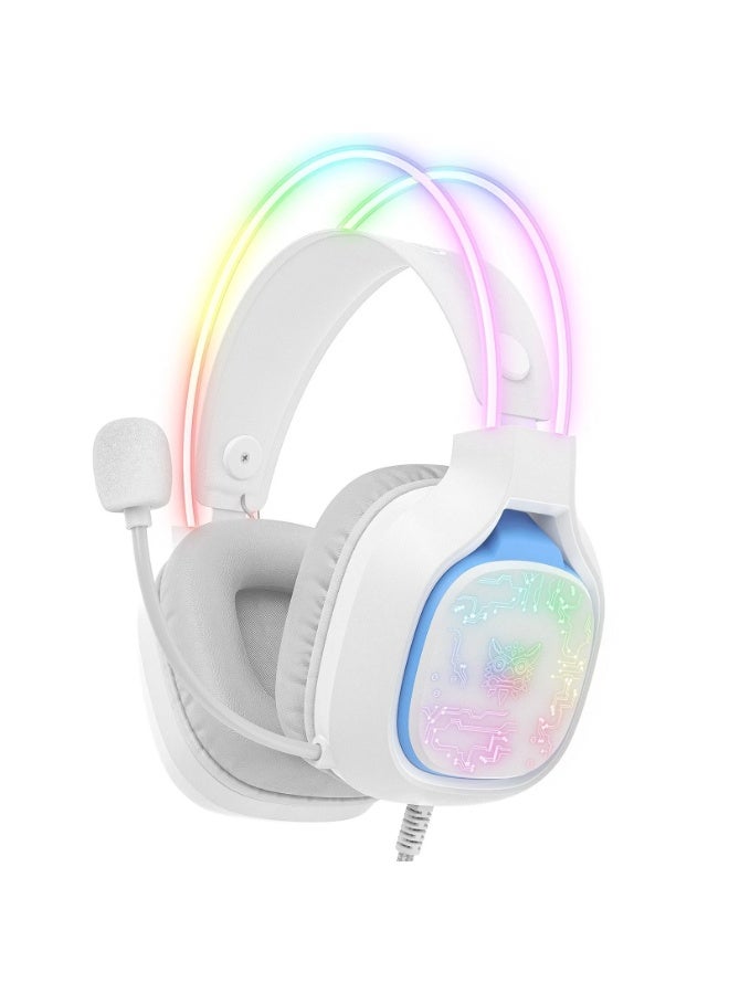 onikuma X22 RGB Gaming Headphones, Over-Ear Headset with Microphone, Noise Reduction, Volume Control, LED Light, Durable & Comfortable Design, Compatible with PC, Laptop, PS4, PS5, Xbox - Image 1